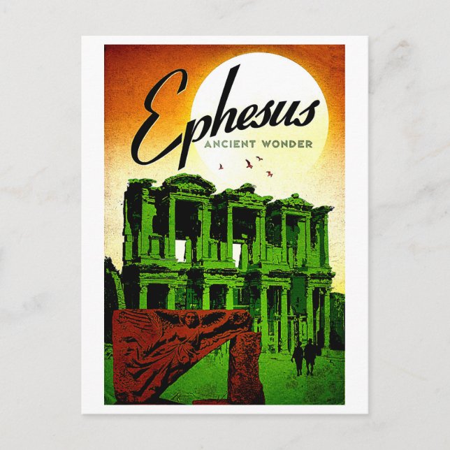 Ephesus, uraltes Wunder, Türkei, Vintage Reise Postkarte (Vorderseite)
