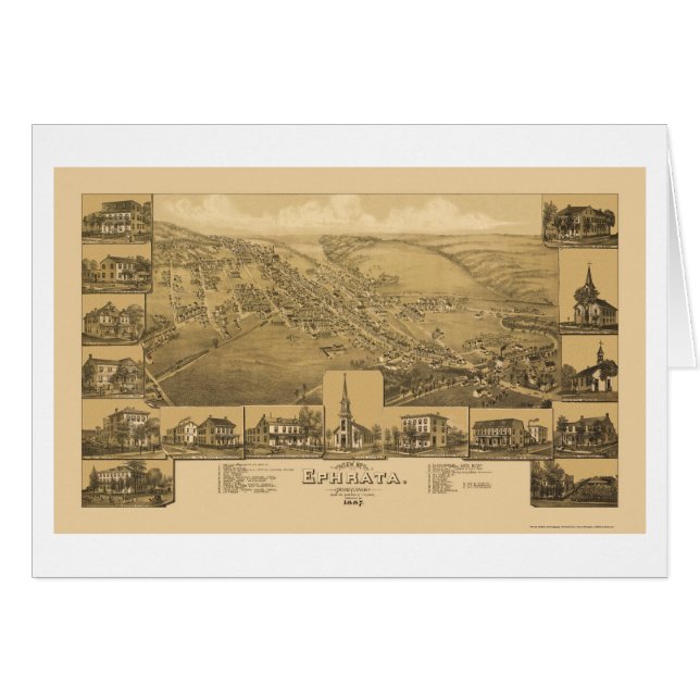 Ephrata, panoramische Karte PAs - 1887 (Vorderseite (Horizontal))