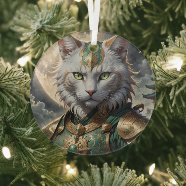 Epic Armored Cat Warrior Ornament Aus Glas (InSitu)