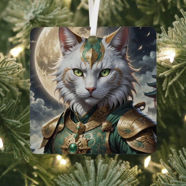 Epic Armored Cat Warrior Ornament Aus Metall (InSitu)
