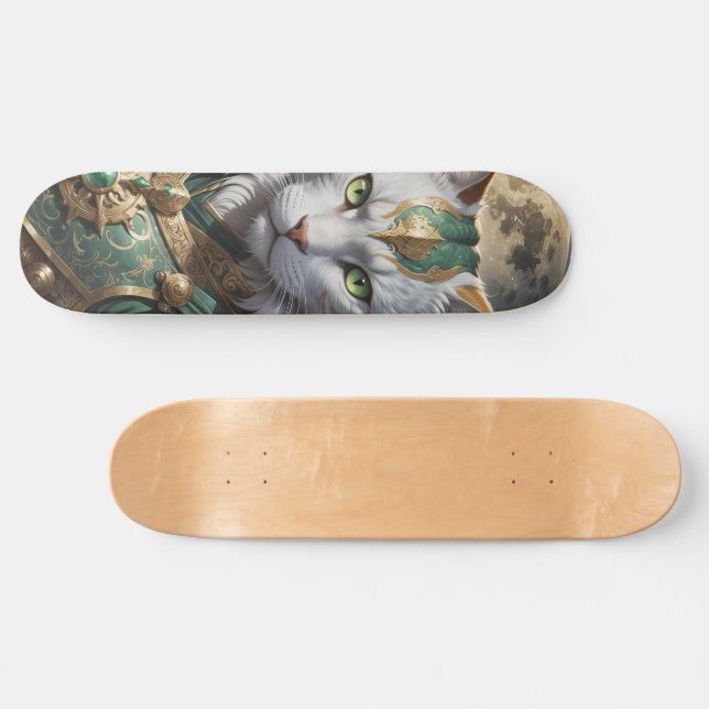 Epic Armored Cat Warrior Skateboard (Horizontal)