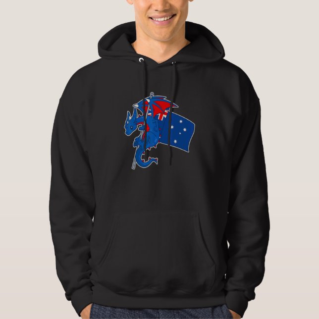 Epic Australian Dragon  Proud Australia Flag Hoodie (Vorderseite)