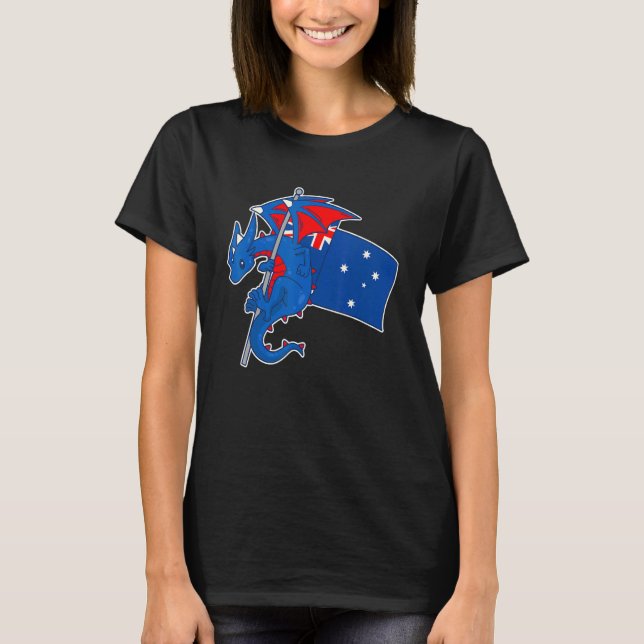Epic Australian Dragon  Proud Australia Flag T-Shirt (Vorderseite)