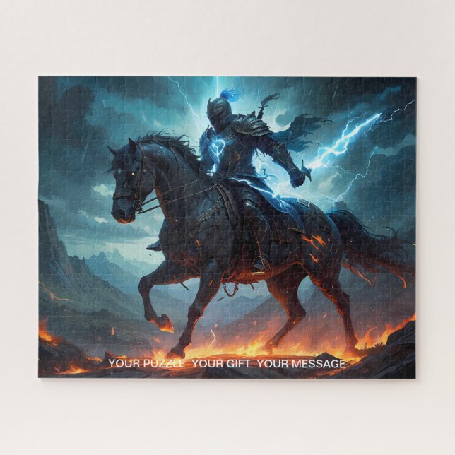 Epic Black Knight & Stallion Art Puzzle Collection (Horizontal)
