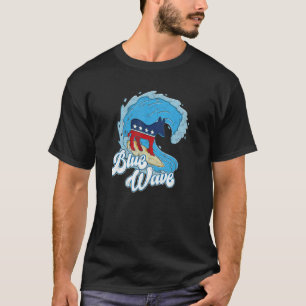 Epic Blue Wave Surfing Demokrat Donkey T-Shirt