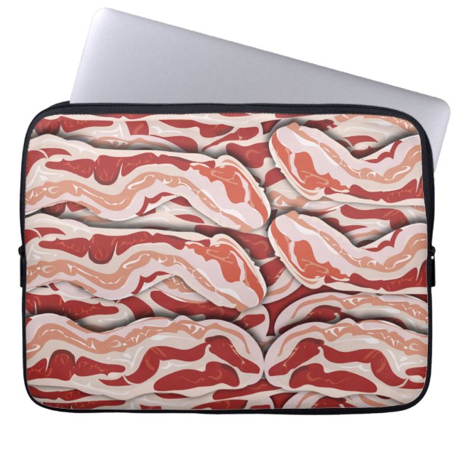 Epic Breakfast Illustriert Bacon Muster Design Laptopschutzhülle (Vorderseite)