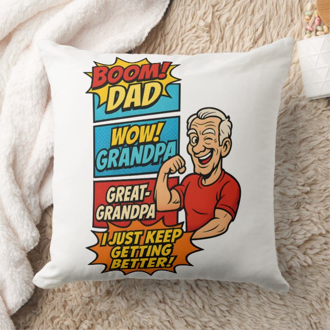 Epic Custom Vater→Grandpa→Great-Grandpa Comic Gift Kissen (Decke)