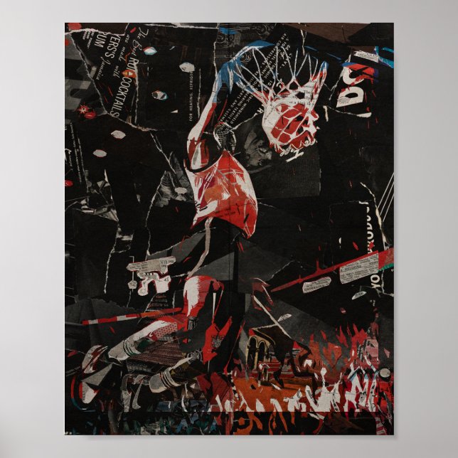 Epic Dunk Collage bascketball player Poster (Vorne)
