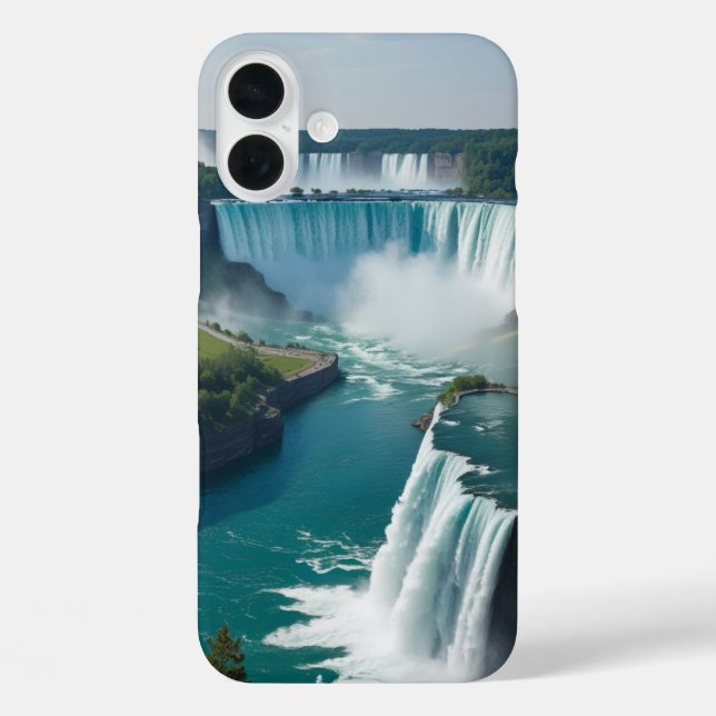 "Epic Falls, Everyday Style - Landschaftlich iPhone 16 Plus Hülle (Rückseite)