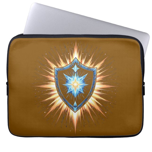 Epic Fantasy Shield with Radiant Energy Burst – Ma Laptopschutzhülle (Vorderseite)