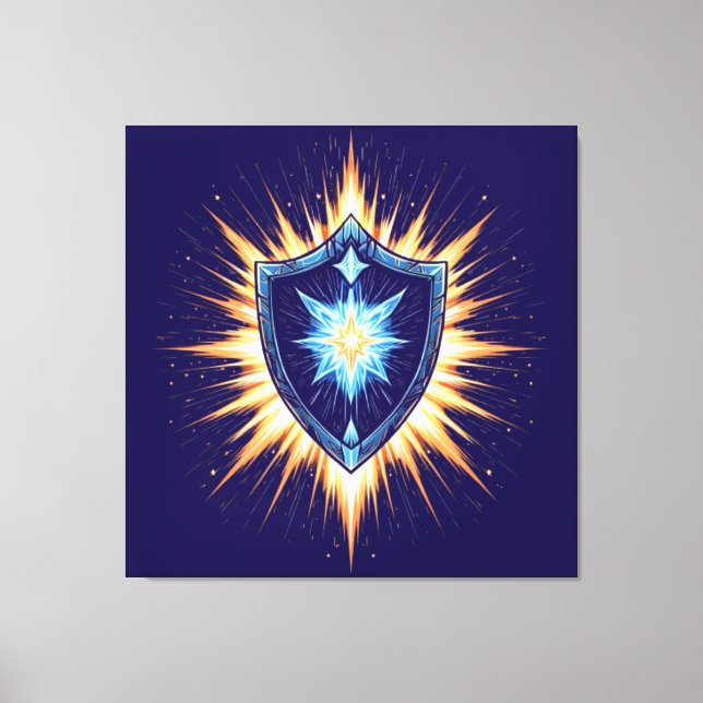 Epic Fantasy Shield with Radiant Energy Burst – Ma Leinwanddruck (Vorderseite)