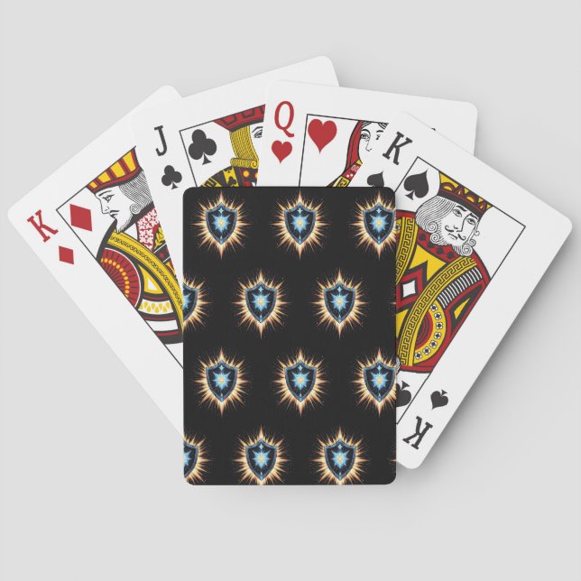 Epic Fantasy Shield with Radiant Energy Burst – Ma Spielkarten (Rückseite)