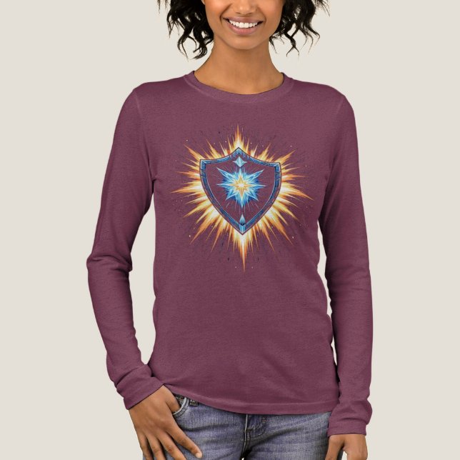Epic Fantasy Shield with Radiant Energy Burst – Ma Tri-Blend Shirt (Vorderseite)