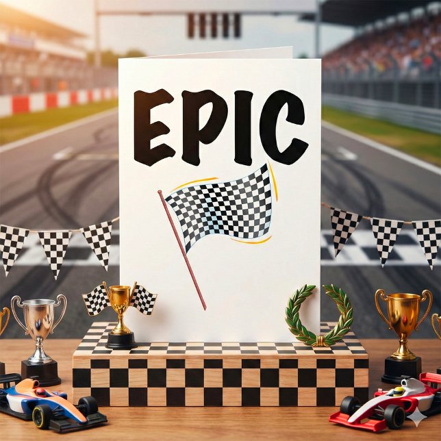Epic Finish Line Checkered Racing Flag Karte (Von Creator hochgeladen)