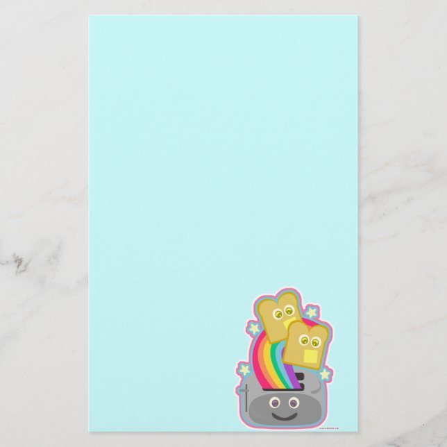 Epic Fun Niedlich Kawaii Rainbow Toast Liebe Art Briefpapier (Vorderseite)