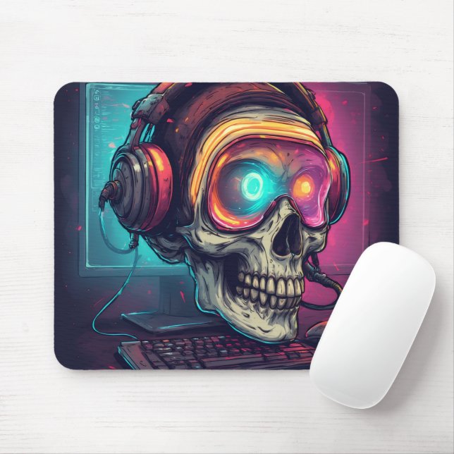 Epic Gamer Skull Mouse Pad Mousepad (Mit Mouse)