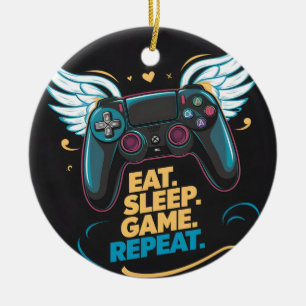 Epic Gaming Gear. Essen. Schlafen. Spiel. Wieder v Keramik Ornament