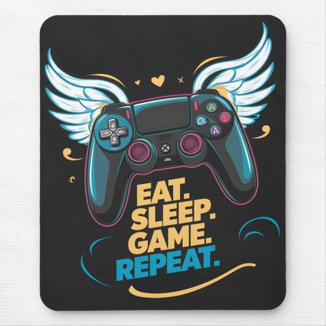 Epic Gaming Gear. Essen. Schlafen. Spiel. Wieder v Mousepad (Vorne)