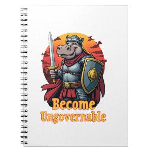 Epic Gladiator Warrior Moo Deng Hippo wird Ungov Notizblock