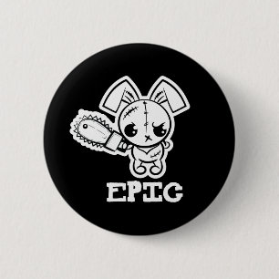 Epic Grumpy Voodoo Bunny Niedlich Monster Button