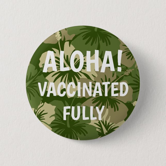 Epic Hibiskus Hawaiian Floral Aloha geimpft Button (Vorderseite)