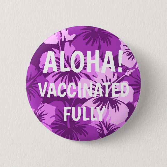 Epic Hibiskus Hawaiian Floral Aloha geimpft Button (Vorderseite)