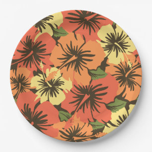 Epic Hibiskus Hawaiian Floral Pappteller