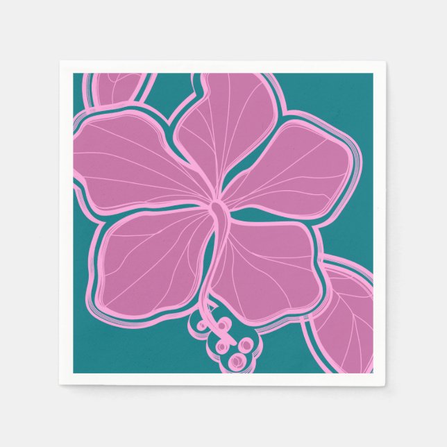 Epic Hibiskus Hawaiian Floral Serviette (Vorderseite)