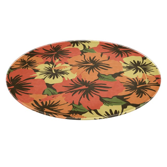 Epic Hibiskus Hawaiian Glass Cutting Board Schneidebrett (Ecke)