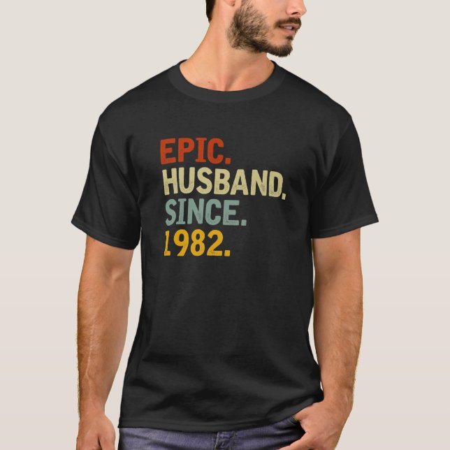 Epic Husband Seit 1982 - Funny 40th Wedding Anniv T-Shirt (Vorderseite)