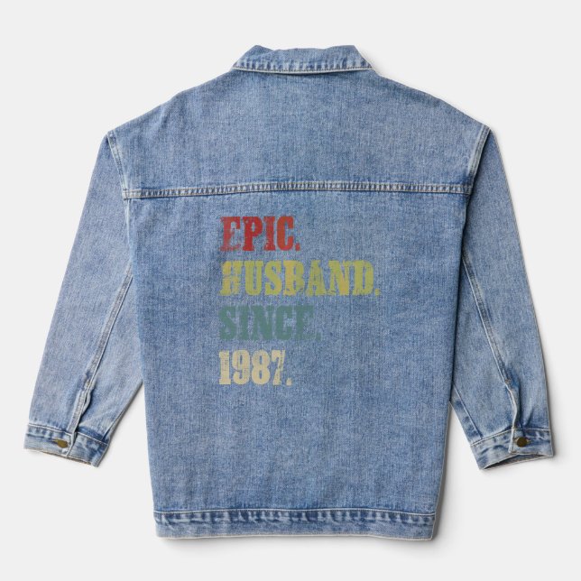 Epic Husband Seit 1987 35. Hochzeitstag Jeansjacke (Rückseite)
