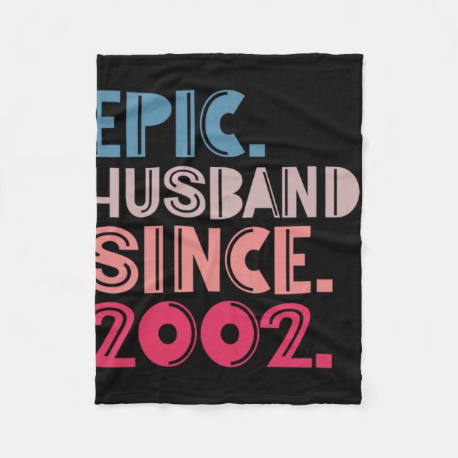 Epic Husband Seit 2002 20. Hochzeitstag Fleecedecke (Vorderseite)