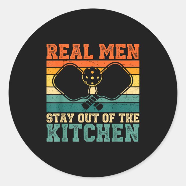 Epic Kitchen Player Real Out Pickleball Stay Runder Aufkleber (Vorderseite)