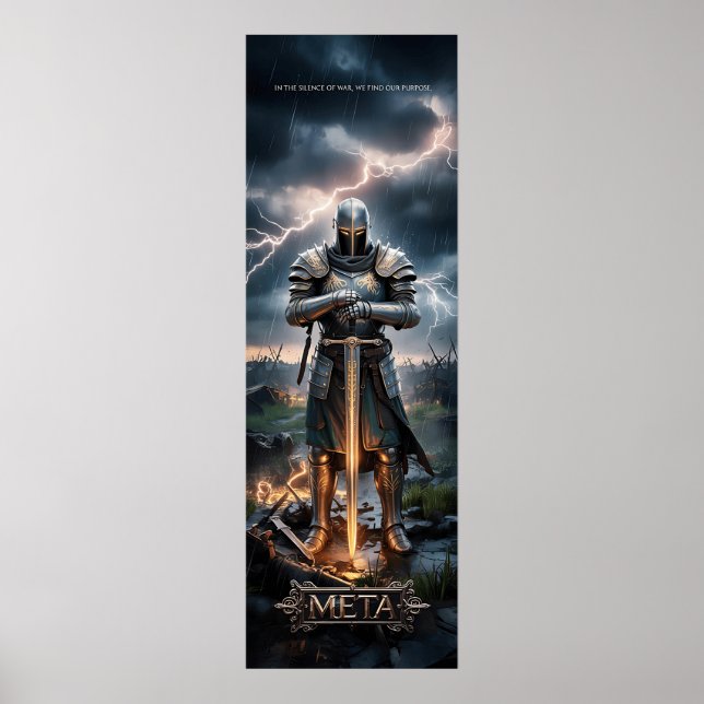 Epic Knight Warrior Digital Poster Mittelalterlich (Vorne)