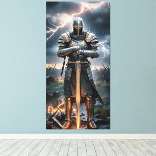 Epic Knight Warrior Digital Poster Mittelalterlich Leinwanddruck