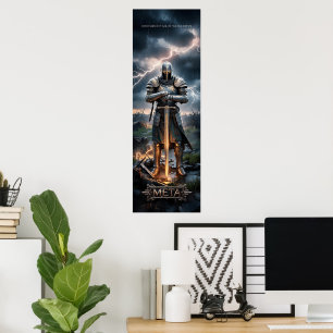 Epic Knight Warrior Poster numérique Fantas médiév