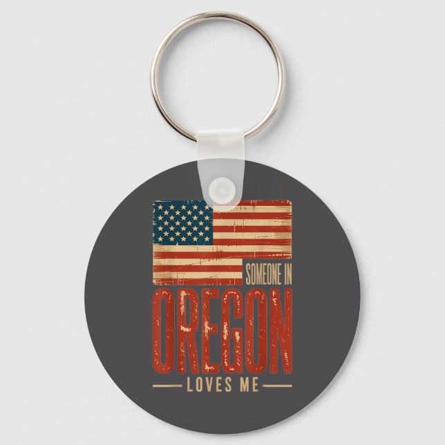 Epic Loves Flag US Oregon Someone Me Schlüsselanhänger (Vorderseite)