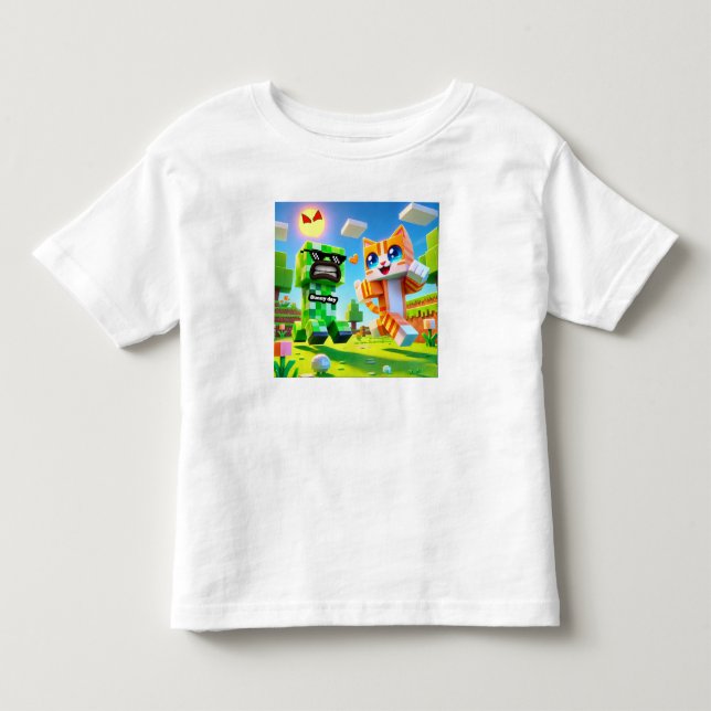 "Epic Minecraft Inspiré Toddler T-Shirt Cat aime (Devant)