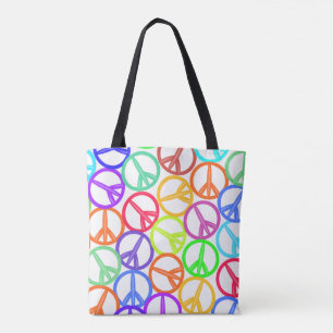 Epic Multicolor Groovy Peace Signs Musterdesign Tasche