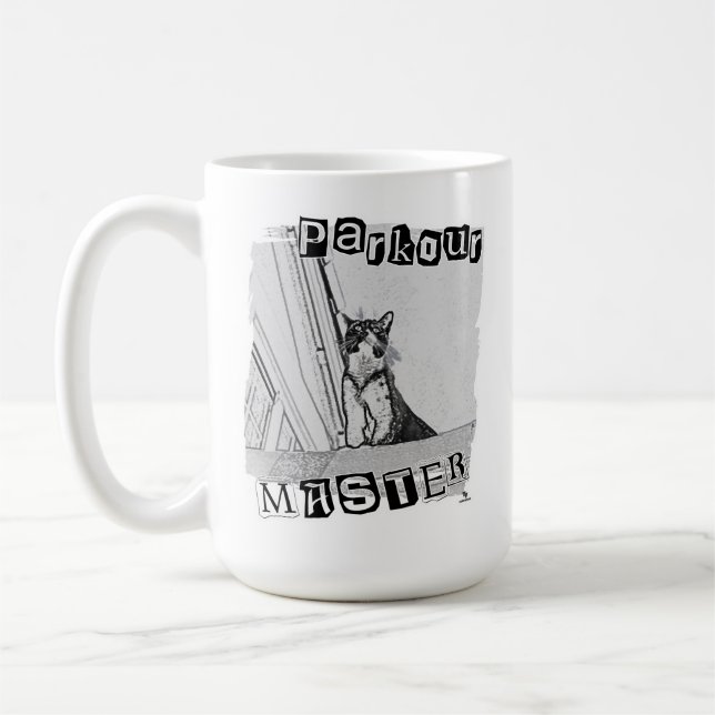 Epic Parkour Master Funny Punk Kitty Design Kaffeetasse (Links)