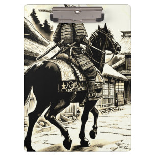 Epic Samurai Rider Manga Art Print Klemmbrett