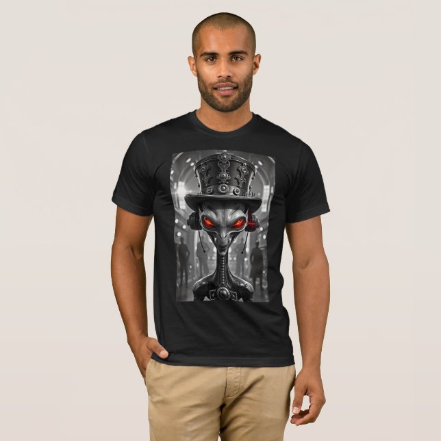 Epic Sci-Fi Steampunk Alien T-Shirt (Vorne ganz)
