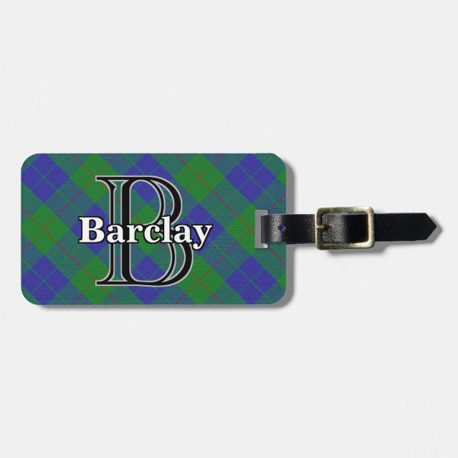 Epic Scotland Clan Barclay Jagd Tartan Gepäckanhänger (Vorderseite horizontal)