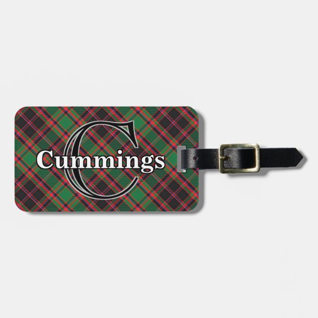 Epic Scotland Clan Cumming Jagd Tartan Gepäckanhänger (Vorderseite horizontal)