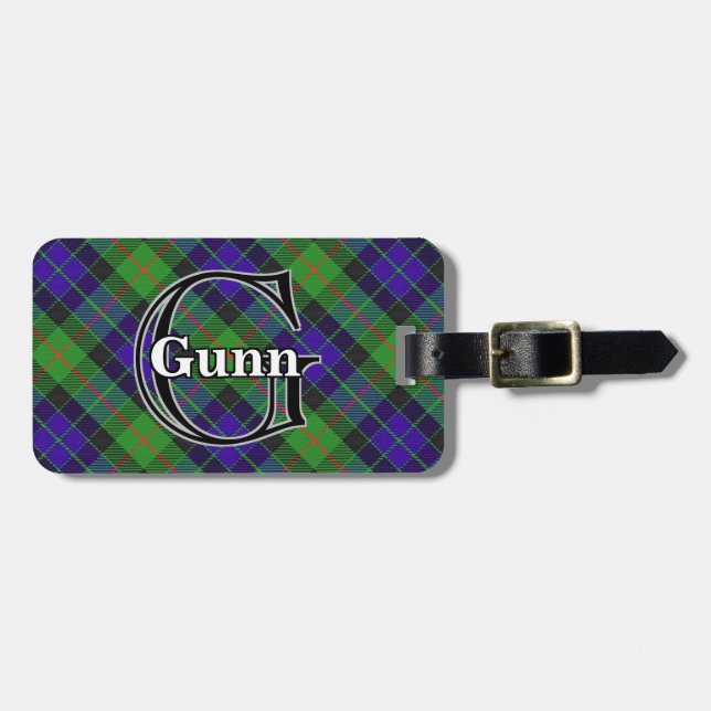 Epic Scotland Clan Gunn Tartan Gepäckanhänger (Vorderseite horizontal)