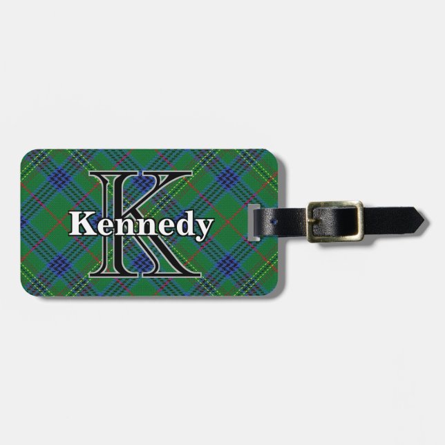 Epic Scotland Clan Kennedy Tartan Gepäckanhänger (Vorderseite horizontal)