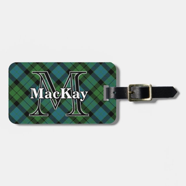 Epic Scotland Clan MacKay Ancient Tartan Gepäckanhänger (Vorderseite horizontal)