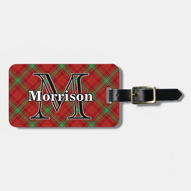 Epic Scotland Clan Morrison Tartan Gepäckanhänger (Vorderseite horizontal)
