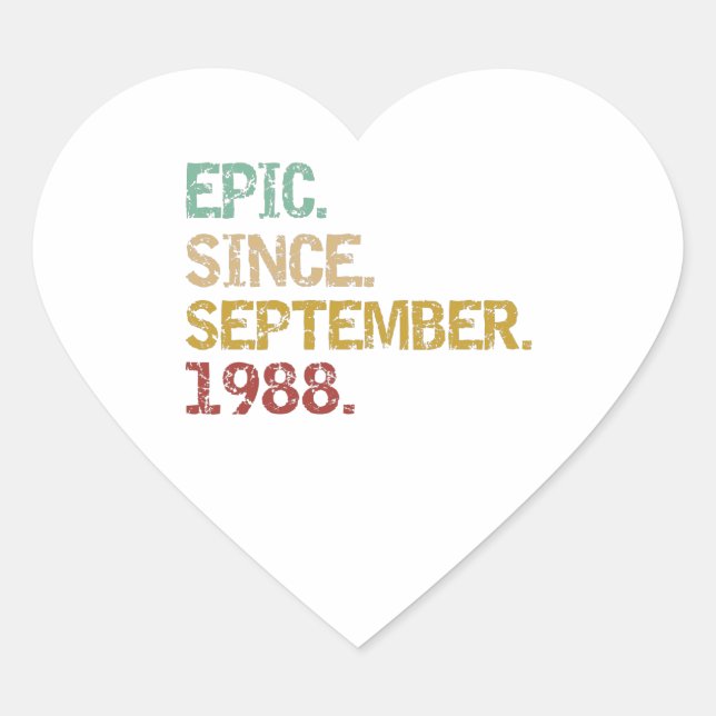 Epic since September 1988 Herz-Aufkleber (Vorderseite)