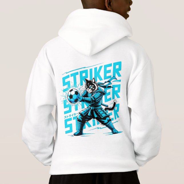 Epic Soccer Samurai Cat - Cool Gamer & Anime Fan  Hoodie (Rückseite)